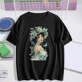 thumbnail image 2 of Giftesty Graphic T Shirts for Women Short Sleeve Summer Tops Funny Flower Printed Casual Graphic Tees, 2 of 3