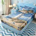 thumbnail image 2 of Erosebridal Vintage Beach Lighthouse Zipper Full Size Comforter Sets with Fitted Sheet and 2 Pillowcases for Girls Boys, Seagull Sand Ocean Zipper Bedding Set, Polkadot Reversible, 4-Piece, 2 of 7