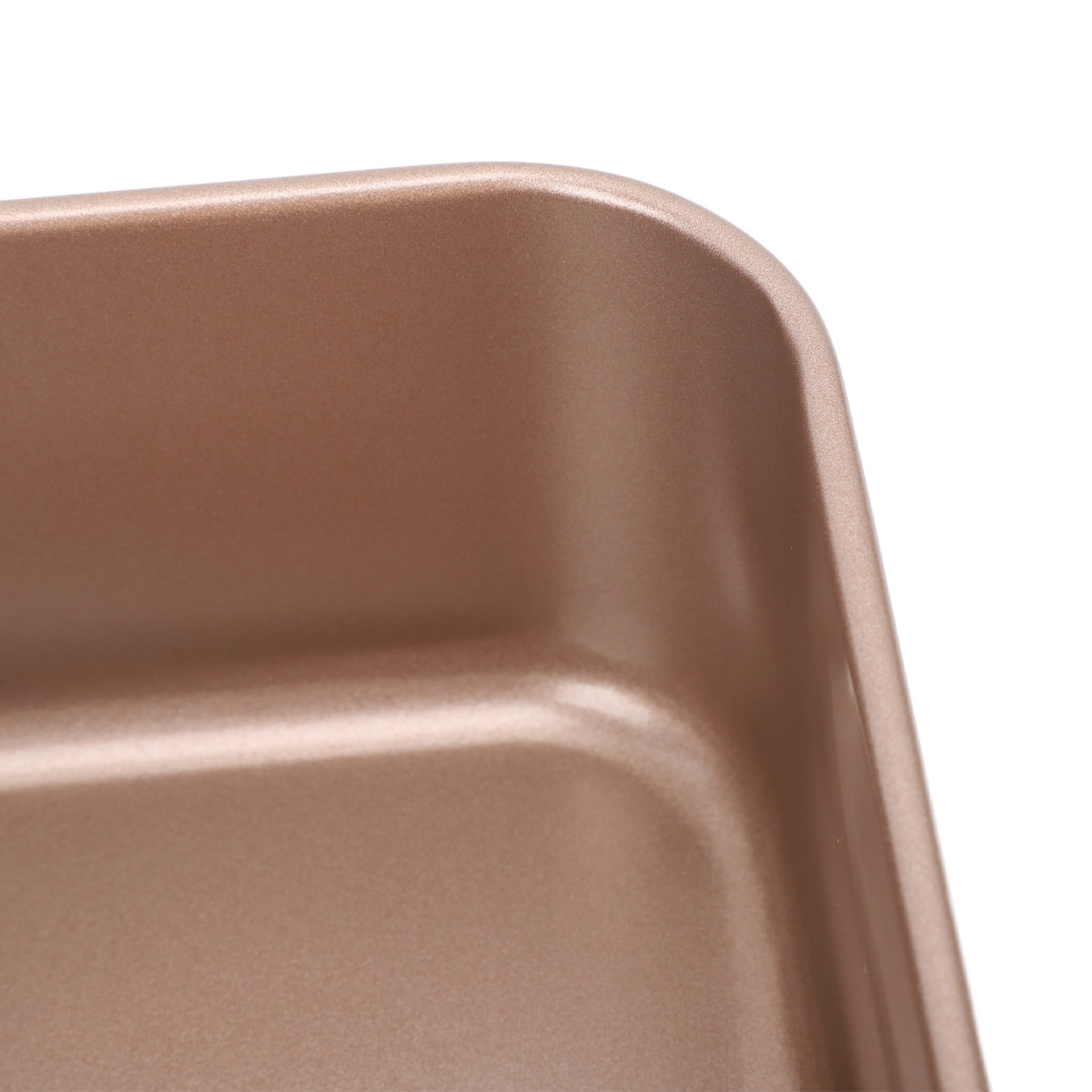 Riousery Deep Square Baking Pan Non Stick Stackable Thickened Carbon Steel Baking Sheet for Cake Bread Barbecue Tray Oven Safe Gold 7.87 x 7.48 Inches Cookie Sheet Roasting Pan Heavy Duty