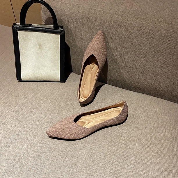 Mujeres Ballet Flats Slip on Flat Flat Dress Shoes zapatos para caminar zapatos para caminatas para la oficina de trabajo casual elegante