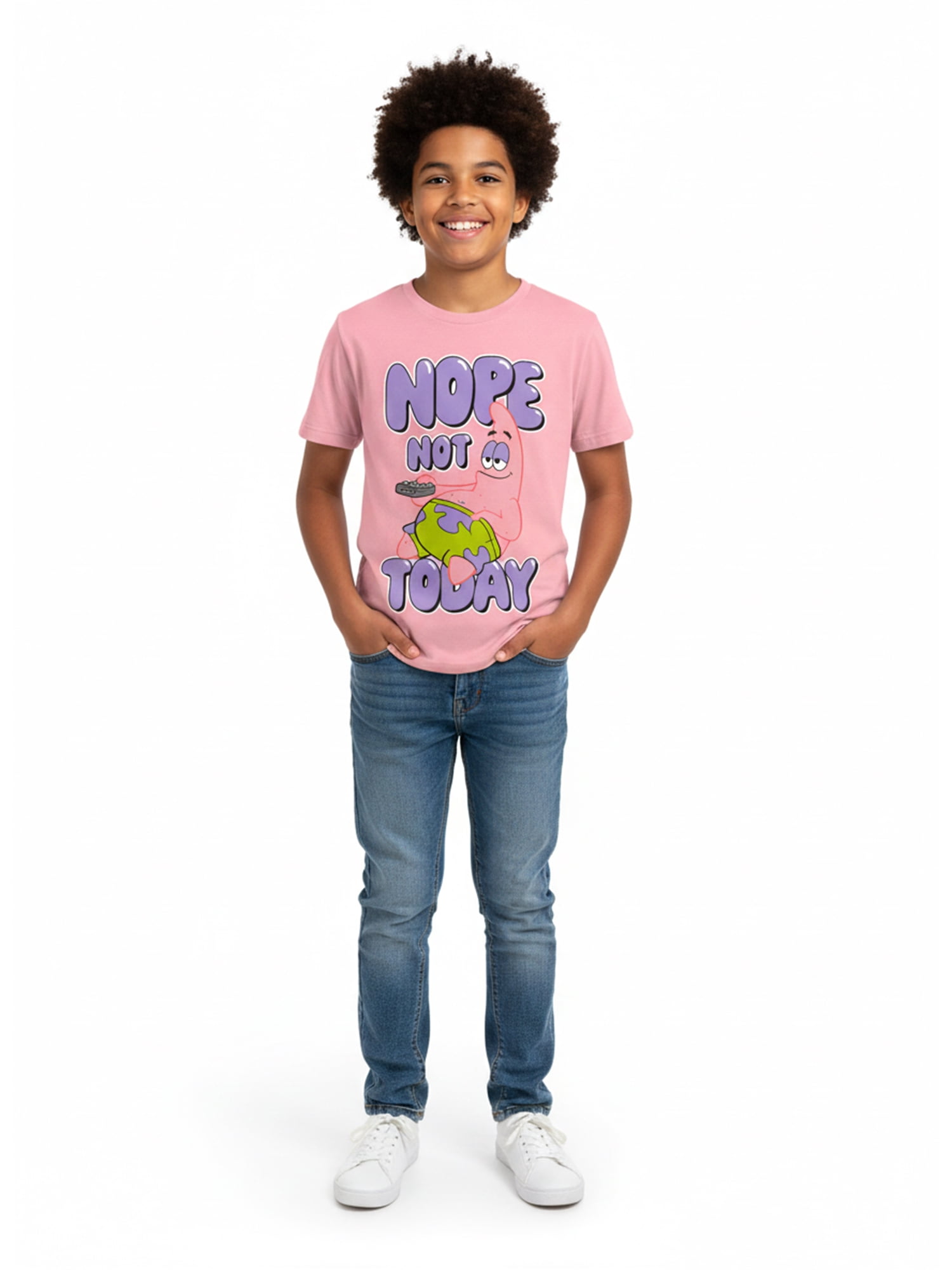SpongeBob SquarePants, Boys' & Big Boys' Graphic T-Shirt, Nope Patrick, Sizes 4-18