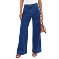 thumbnail image 2 of Wutalume High Waisted Jeans for Women Vintage Style Straight Leg, Retro Wash Denim Pants for Timeless Everyday Comfort,Dark Blue XL, 2 of 7