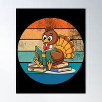 Turkey Books Lover, Reading A Book, Lover Of Books And Reading , Librarian Poster Wall Art, Modern Wall Decor For Living Room Bedroom, 8x12 UNFRAMED