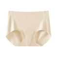 thumbnail image 2 of wcjm Beige Women'S Plus Size Women'S High Waist Solid Color Briefs Ice Traceless Briefs Will Not Be Caught In The Middle Of The Butt, 2 of 9