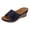 Navy, variant on Womens Wedge Sandals Boho Flower Open Toe Platform Slides Shoes Summer Casual Slip on Walking Sandals, 36