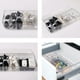 thumbnail image 3 of Caja de plástico para gestión de cables con tapa y 10 bridas, organizador portátil transparente para guardar cables con 8 compartimentos, 3 of 6