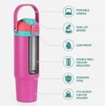thumbnail image 3 of Ozark Trail 30oz Vacuum-Insulated Stainless Steel Dual Lid Insulated Tumbler, Double Wall Vacuum Insulated Travel Tumbler with Sip & Chug Lid, Pink, 3 of 10