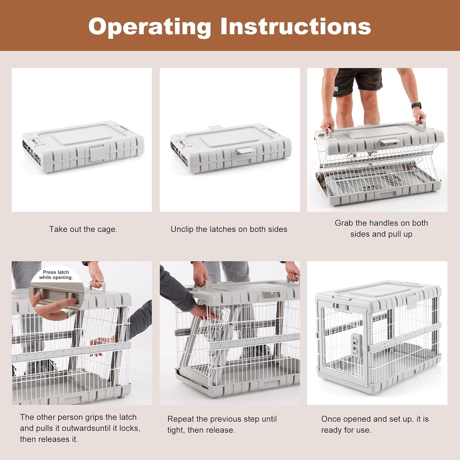 Collapsible Dog Crate for Dogs - 28" L Heavy Duty Dog Kennel No Tools Required with 4 Sides Steel Foldable Cage for Dogs Indoor Furniture, Portable Carrier with 2 Smooth Wheels, Gunmetal