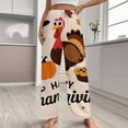 thumbnail image 2 of Autumn Happy Thanksgiving Turkey Pajamas For Women Loose Retro Night Pajama Pants Comfortable Sleepwear Bottoms Homewear, 2 of 6