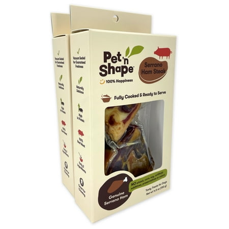 UPC: 0032657300219 | Pet n Shape Serrano Ham Steak 2 Count – Healthy Protein Rich Treats for Dogs – Dog Chews