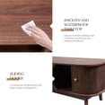thumbnail image 6 of Modern TV Stand for Up to 75" TVs with 2 Rattan Drawers & Fluted Sliding Doors, Solid Wood Legs Media Console for Living Room & Bedroom, Natural Brown Entertainment Center, 6 of 7
