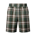 thumbnail image 4 of Delconic Men Retro Tartan Plaid Quick Dry Knee Length Casual Shorts Elastic Drawstring Waist Side Pockets Loose Fit Short Pants For Summer Beach Gym Hiking Daily Green XL, 4 of 5