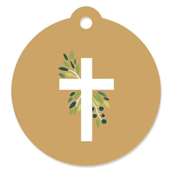 Big Dot of Happiness Elegant Cross - Religious Party Favor Gift Tags (Set of 20)