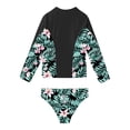 thumbnail image 2 of vastwit Kids Girls Two Piece Swimsuit Long Sleeve Rash Guard Shirts with Breifs Set Summer Beachwear Lily 12, 2 of 5