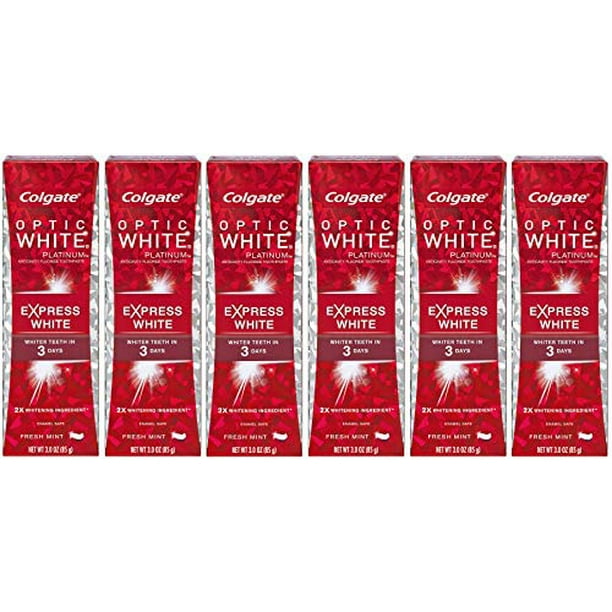 Colgate Dentifrice Blanchissant Blanc Express Optique - 3 Onces (6 Paquets)