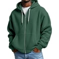 thumbnail image 2 of Waffle Knit Hoodies for Men Full Zip Sweatshirt Hooded Cardigan with Pocket Loose Fit Drawstring Athletic Jackets, 2 of 7
