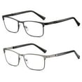 thumbnail image 6 of Rectangle Eyeglasses Stainless Steel Reading Readers Glasses Reading Glasses for Men & Women Anti Blue Light Men's Presbyopic Optical Glasses BLACK STRENGTH 2.5X, 6 of 8