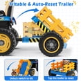 thumbnail image 3 of TOKTOO 24V Powered Ride on Tractor Max 4.3Mph w/ EVA Tires, Tippable Trailer, Remote Control, Tractor Ride on Toy for Kids- Blue, 3 of 8