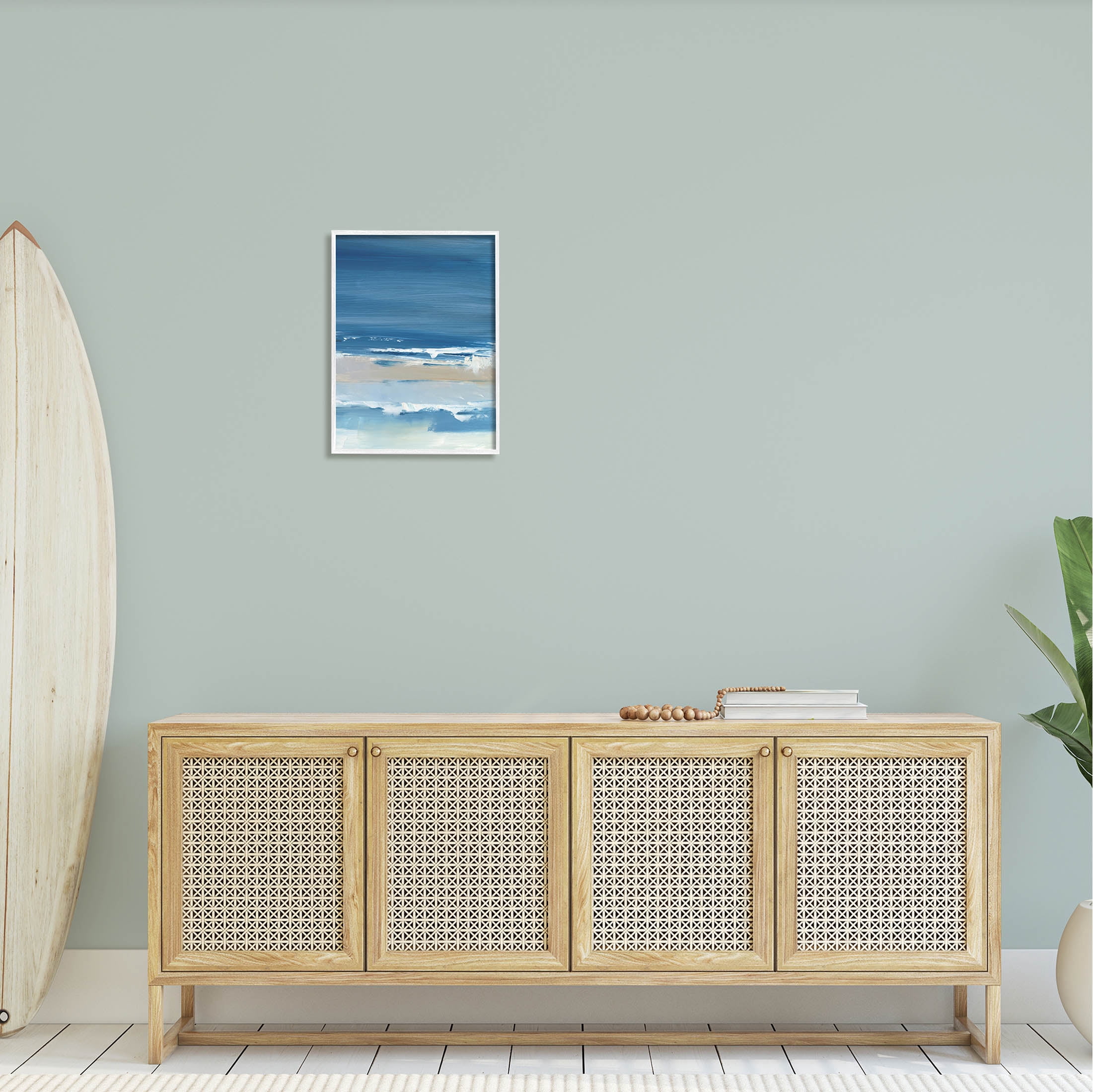 Stupell Industries Crashing Waves Ocean Shoreline Beach Painting White Framed Art Print Wall Art, Design by Ethan Harper