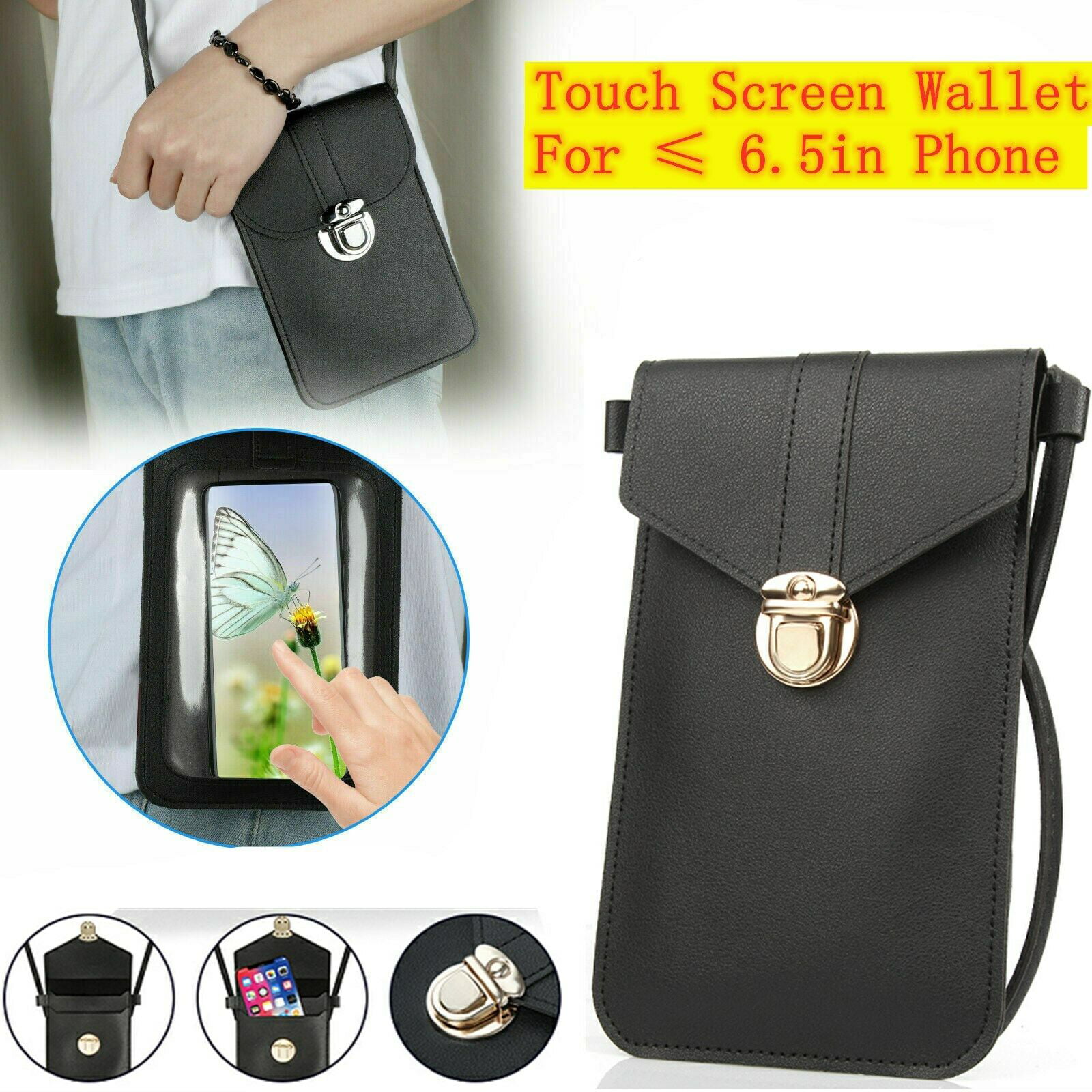 Phone Bag Touch Screen PU Leather Crossbody Bag, Universal Phone Wallet  Pouch Shoulder bag for iPhon…See more Phone Bag Touch Screen PU Leather