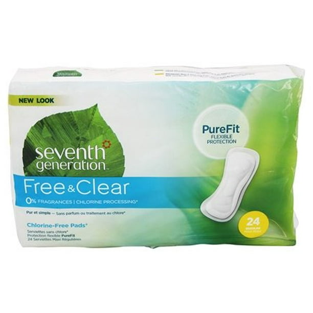 Chlorine Free Maxi Pads Regular 24 Count by Seventh Generation (pack