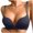 Blue, variant on IROINNID Women's Demi Cup Bras Solid Lace Beauty Back Strap Wrap Plus Size Underwear