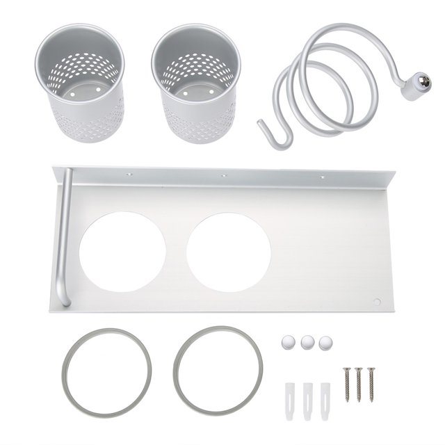 Soporte para secador de pelo, 1 pieza, soporte para secador de pelo montado en estante para peine de pared para baño o hogar, máxima comodidad