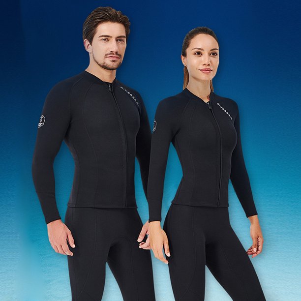 Combinaison Plongée Néoprène 2mm - Haut à Manches Longues Pour Surf, Natation Et Plongée