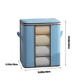 thumbnail image 3 of 70L Heavy-Duty Laundry & Storage Bag with Clear PVC Window – Foldable Non-Woven Organizer for Quilts, Toys, Bedding, Reinforced Handles, Dorm & Camping Essentials Blue, 3 of 5