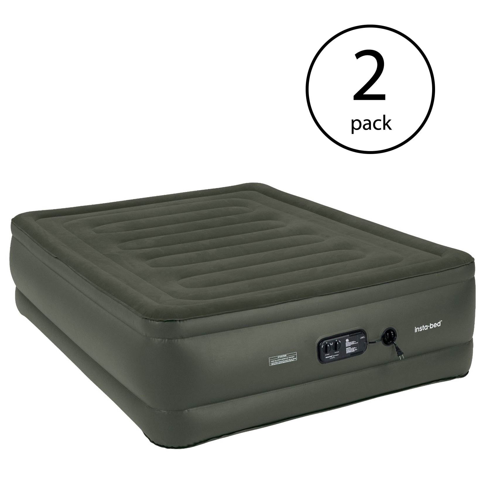 Insta Bed Queen Raised 22 Inch Air Mattress Bed with BuiltIn Pump (2 Pack)