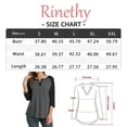 thumbnail image 5 of 3/4 Sleeve Raglan Shirts for Women Color Block Henley Blouse Button Tunic Tops(Black 2XL), 5 of 5