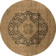 thumbnail image 1 of Ahgly Company Indoor Round Oriental Brown Industrial Area Rugs, 6' Round, 1 of 4