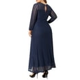 thumbnail image 6 of LilyLLL Plus Size Womens Long Sleeve Christmas Evening Party Belted Formal Dress, 6 of 6
