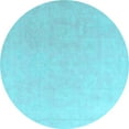 thumbnail image 1 of Ahgly Company Indoor Round Abstract Light Blue Modern Area Rugs, 5' Round, 1 of 4