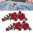 thumbnail image 4 of Embroidered Patches, Patches Flowers Red Flower Pattern Practical  For Blanket For Clothing For Backpack, 4 of 8