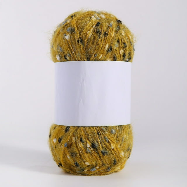 Xiao Hua Rollo de 50 g de hilos de mohair con puntos de colores, hilo suave para tejer a mano, ganchillo, para manualidades, bufandas y chales.