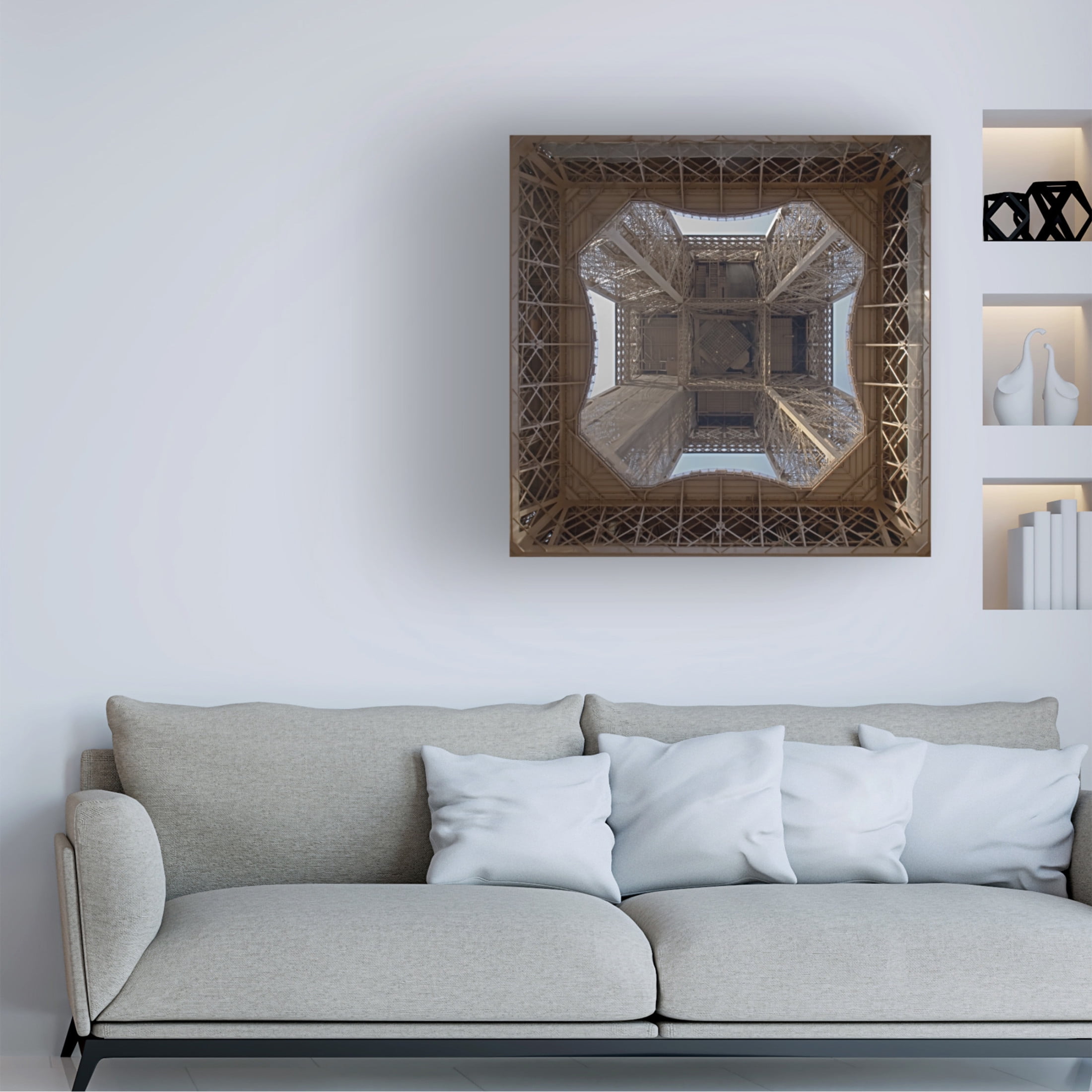 Canvas Wall Art - Thomas LENNE 'Under The Tower' Wall Art for Living Room, Bedroom, or Office Décor by Trademark Fine Art - 35 x 35 Inches