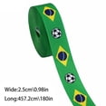 thumbnail image 3 of Cififendec Soccer Themed Grosgrain Ribbon, 180", Country Flag Print Ribbon for Soccer Fans Gift Wrapping, Party Decor and DIY Crafts(Green), 3 of 5