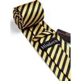 thumbnail image 5 of HISDERN Stripe Tie Mens Ties and Pocket Square Set Classic 3.4'' Silk Formal Striped Necktie, 5 of 7