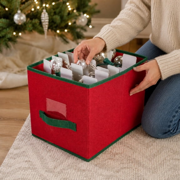 Northlight Christmas Lights Storage Box with Removable Dividers - 13