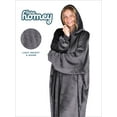 thumbnail image 3 of Bare Homey B-Chill Adult Size Microplush Wearable Blanket - Long Length - Zipper Side Pockets, Forged Iron Gray, 3 of 6