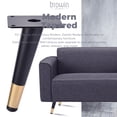 thumbnail image 7 of 10 inch / 25cm Metal Furniture Legs, Btowin VCF 4Pcs Mid Century Modern Round Oblique Tapered Furniture Feet Brushed Nickel Finish for Cabinet Sofa Table Bed, 7 of 7