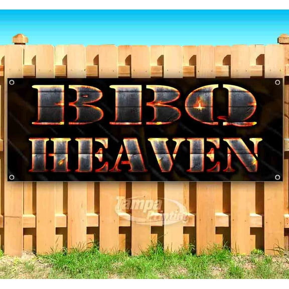 BBQ Heaven 13 oz Vinyl Banner With Metal Grommets