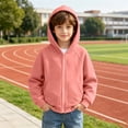 thumbnail image 4 of MexChoioe Boys and Girls Zip Up Hoodie Long Sleeve Hooded Sweatshirt Relaxed Cut Pockets Fall Winter Daily Wear Hooded Zip Jacket for kids, 4 of 7