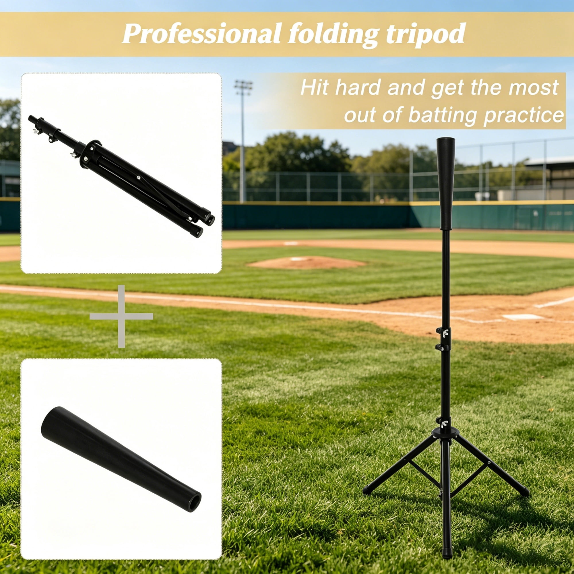 Baseball Hitting Practice Net Set with Batting Tee & 120-Ball Caddy, Tool-Free Quick Assembly Powder Coated Steel Frame Portable Training Net with Carry Bag