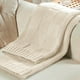 thumbnail image 5 of Manta Boho de punto, 1 unidad, manta acrílica para sofá de 160 x 130 cm, tejido grande para mayor comodidad al dormir la siesta y relajarse en la oficina (blanca)., 5 of 8