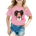 thumbnail image 1 of MEZZALL T-Shirt Graphique Mignon pour Fille, Col Rond, Manches Courtes, Tee d'Été Décontracté, T-Shirts Hauts, Rose, 5-6 Ans, 1 of 5