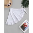 thumbnail image 4 of ZAFUL Women Leisure Mesh Flounce Sarong Beach Sheer Skirt White M, 4 of 6