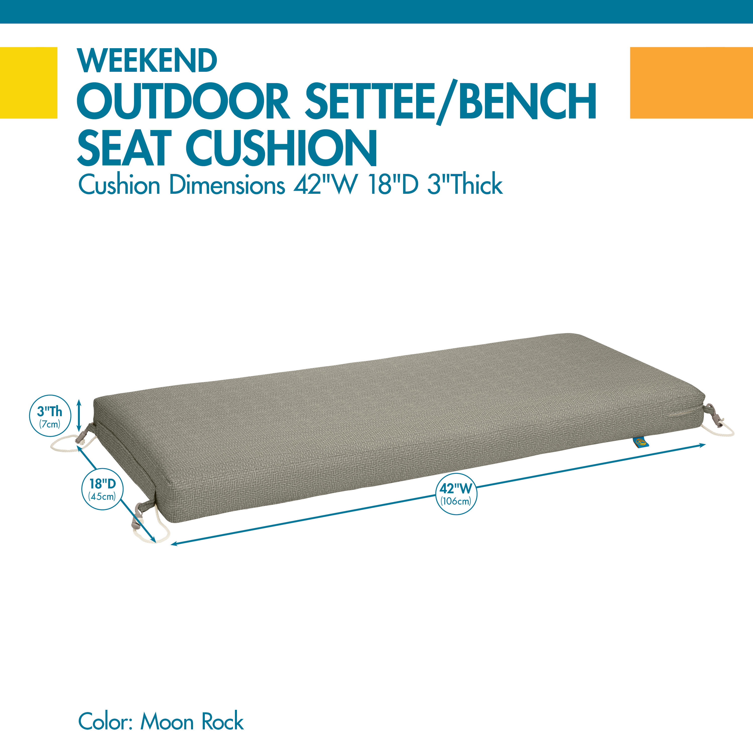 DUCKCOVERS® Weekend All-Weather Outdoor Bench Cushion