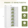 thumbnail image 2 of Metal Storage Cabinet,71" H Pantry Cabinet with 2 Doors and 5 Adjustable Shelves,6 Tier Tall Kitchen Storage Cabinets for Kitchen,Pantry,Living/Study/Laundry Room(White), 2 of 16